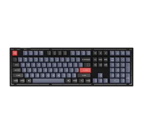 Keychron V6 QMK/VIA RGB Knob Brown Switch mechanikus billentyűzet (fekete)