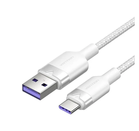 USB 2.0 A - USB-C 6A Vention CTOWH 2M kábel (fehér)