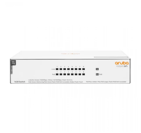 HPE Aruba Instant On 1430 Unmanaged 8G PoE+ 64W Switch