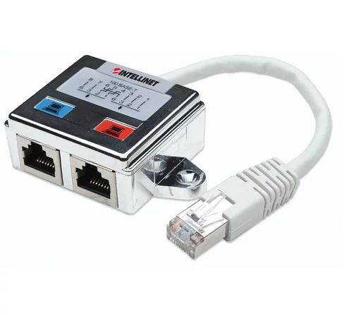 Intellinet 504195 csatlakozó átlakító 2 x RJ45 RJ45 Ezüst, Fehér