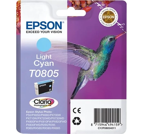 Epson Hummingbird Singlepack Light Cyan T0805 Claria Photographic Ink
