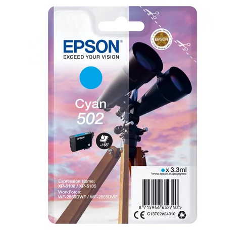 Epson 502 tintapatron 1 db Eredeti Standard teljesítmény Cián