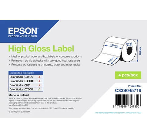 Epson High Gloss Label Fehér HG