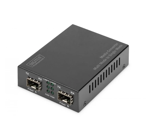 Digitus DN-82133 hálózati média konverter 1000 Mbit/s 1550 nm Multi-mode, Single-mode Fekete
