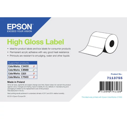 Epson High Gloss Label Öntapadós nyomtatócimke