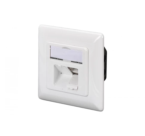 Fali aljzat 2x RJ45, árnyékolt, LSA, cat.5e, címke mező, porálló, fehér