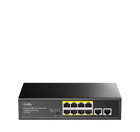 Cudy FS1010PG hálózati kapcsoló Fast Ethernet (10/100) Ethernet-áramellátás (PoE) támogatása Fekete