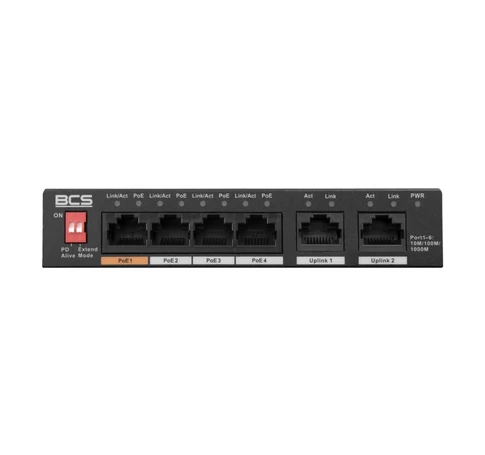 BCS BCS-L-SP04G02G(2) 4-portos PoE switch exPoE 60W 1Gbps Standard/Extend módokkal