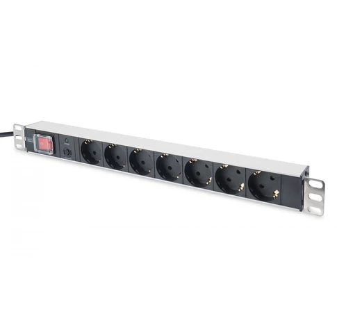 Digitus 19" Outlet Strip Fekete 7 AC kimenet(ek) 250 V 2 M