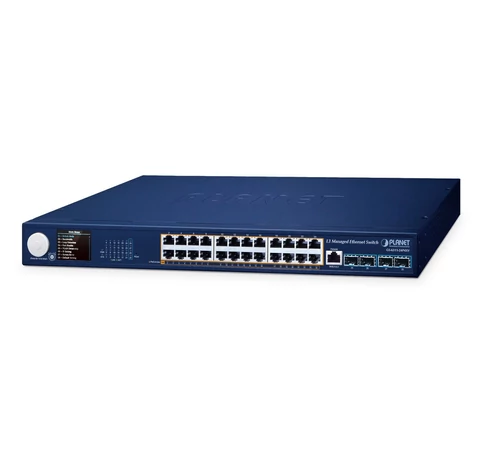 Planet GS-6311-24P4XV Kezelt 3. rétegű Gigabit Ethernet kapcsoló PoE-vel