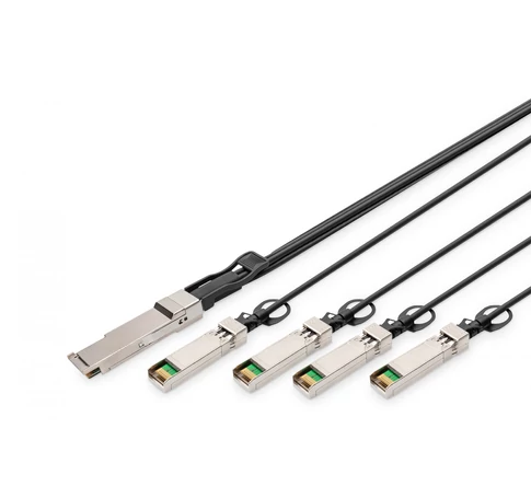 Digitus DN-81322 InfiniBand és száloptikai kábel 2 M SFP+ 4x QSFP+ Fekete