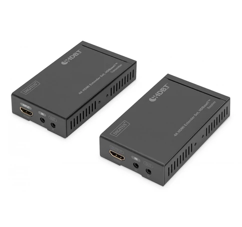 Digitus DS-55500 audió/videó jeltovábbító AV adó- és vevőegység Fekete