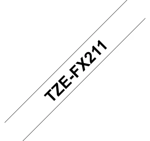 Brother TZE-FX211 címkéző szalag Fehéren fekete