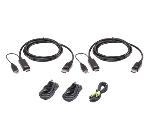 ATEN 2L-7D02UHDPX5 KVM kábel Fekete 1,8 M