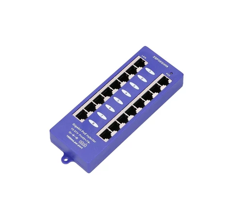 Extralink 8 Portos | Gigabit PoE Injektor | 8x 1000Mb/s RJ45, B üzemmód