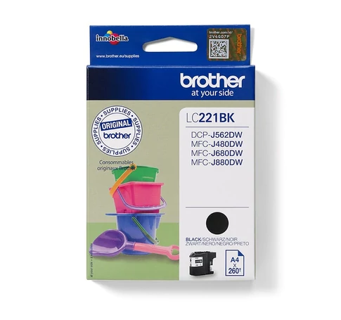 Brother LC221BK tintapatron 1 db Eredeti Fekete