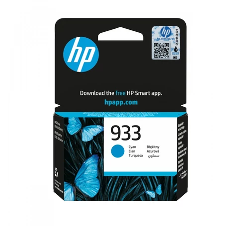 HP 933 Cyan Officejet Ink Cartridge tintapatron 1 db Eredeti Standard teljesítmény Cián