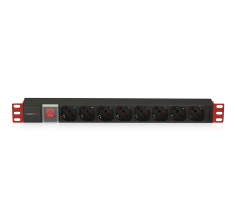 Techly I-CASE STRIP-18C20 19' 1U X8 Elosztó - Schuko aljzatok
