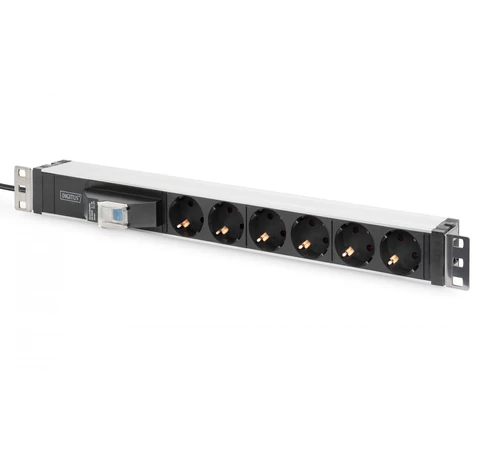 Digitus DN-95417 áramelosztó egység (PDU) 6 AC kimenet(ek) 0U/1U Fekete, Ezüst