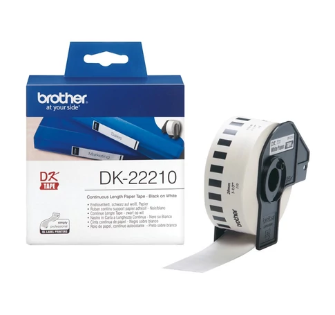Brother DK-22210 címkéző szalag Fehéren fekete