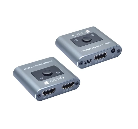 Techly IDATA HDMI-2128KT HDMI 2.1 2x1 kapcsoló 8K60Hz távirányítóval