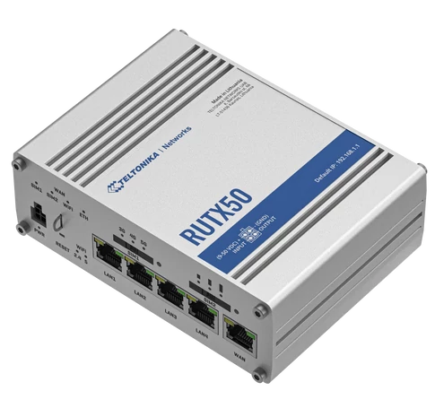 Teltonika RUTX50 vezetéknélküli router Gigabit Ethernet 5G Rozsdamentes acél