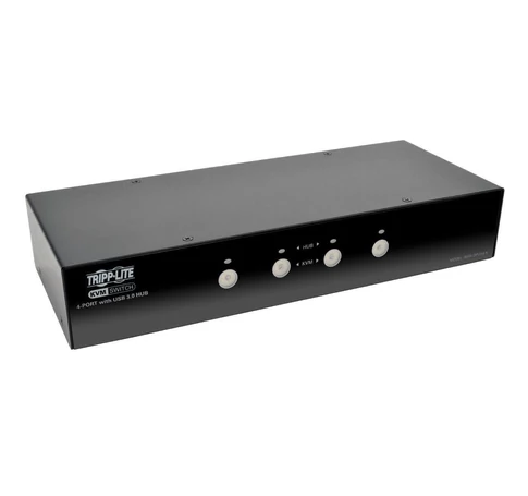 4-portos DisplayPort KVM kapcsoló audióval, kábelekkel és USB 3.0 SuperSpeed hubbal