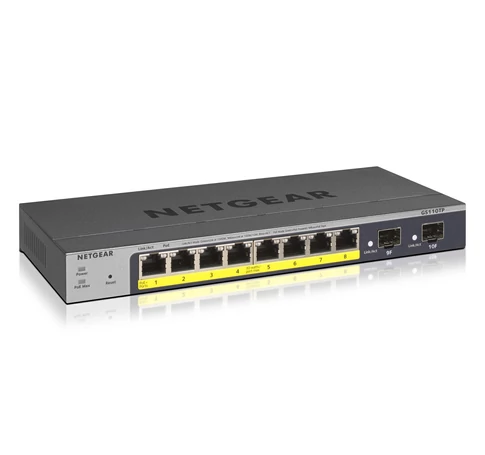 NETGEAR GS110TP Vezérelt L2/L3/L4 Gigabit Ethernet (10/100/1000) Ethernet-áramellátás (PoE) támogatása Szürke