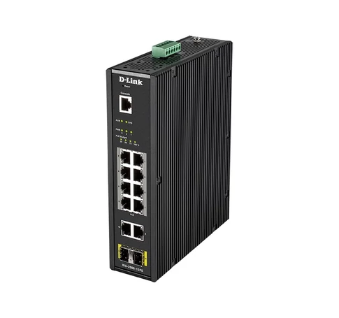 D-Link DIS-200G-12PS hálózati kapcsoló Vezérelt L2 Gigabit Ethernet (10/100/1000) Ethernet-áramellátás (PoE) támogatása Fekete