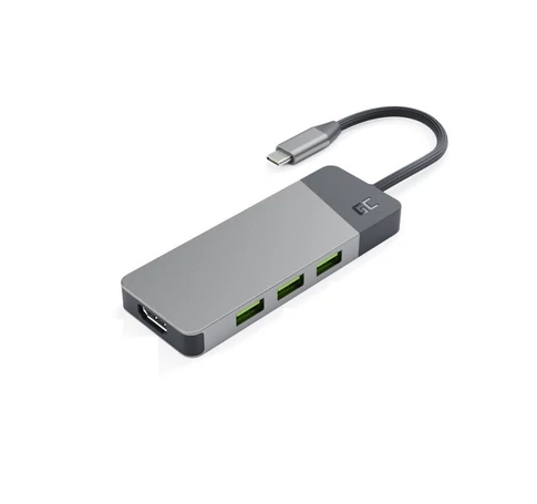 Green Cell HUBGC01 hálózati csatlakozó USB C-típus 5000 Mbit/s Ezüst
