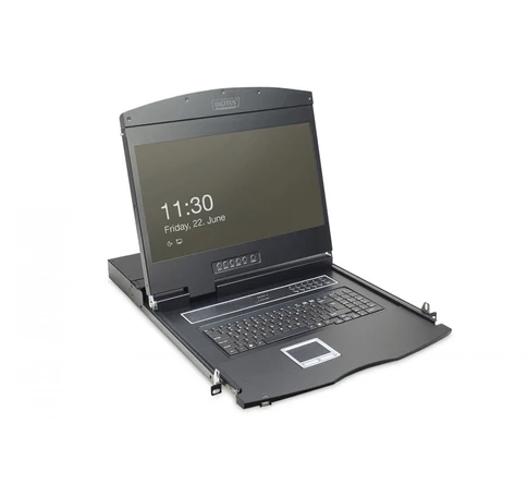 Digitus DS-72211-1GE rack konzol 48,3 cm (19") 1366 x 768 pixelek Fekete 1U