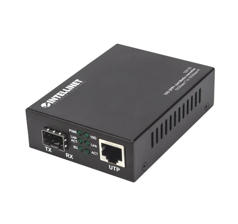 Intellinet 508193 hálózati média konverter 10000 Mbit/s Fekete