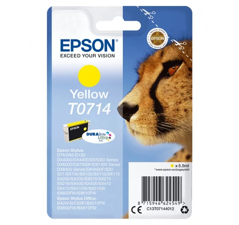 Epson T0714 tintapatron 1 db Eredeti Sárga