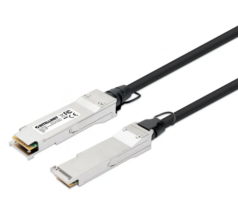 Intellinet 508506 InfiniBand és száloptikai kábel 1 M QSFP+ Fekete, Ezüst