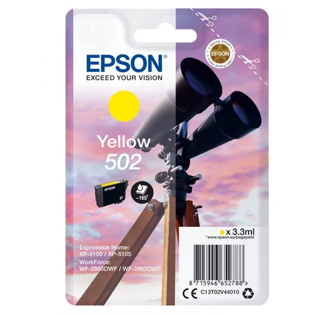 Epson 502 tintapatron 1 db Eredeti Standard teljesítmény Sárga
