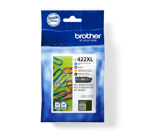 Brother LC422XLVAL tintapatron 4 db Eredeti Fekete, Cián, Magenta, Sárga