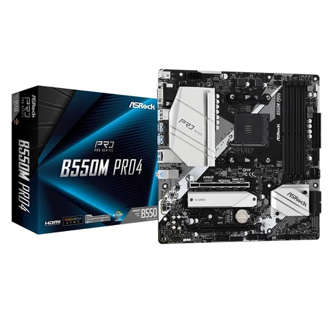 ASRock 90-MXBDK0-A0UAYZ B550M Pro4 Alaplap AMD Ryzen Támogatással