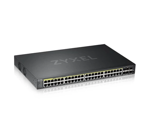 Zyxel GS2220-50HP-EU0101F hálózati kapcsoló Vezérelt L2 Gigabit Ethernet (10/100/1000) Ethernet-áramellátás (PoE) támogatása Fekete
