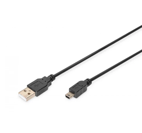 Digitus AK-300130-030-S USB A - Mini B 3m Kábel Fekete