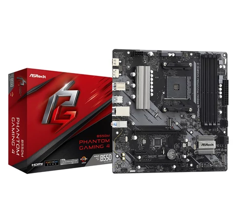 ASRock 90-MXBE90-A0UAYZ B550M Phantom Gaming 4 Alaplap AM4 foglalattal és DDR4 támogatással