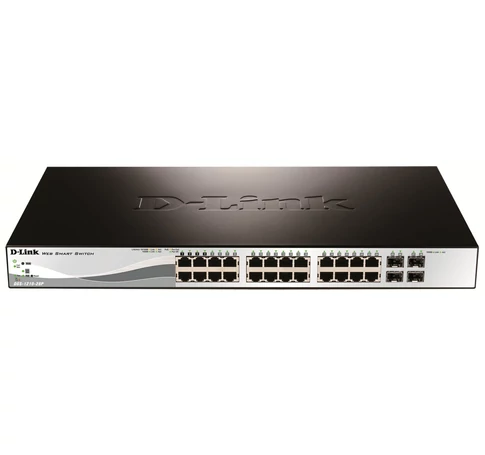 D-Link DGS-1210-28P hálózati kapcsoló Vezérelt L2 Ethernet-áramellátás (PoE) támogatása 1U