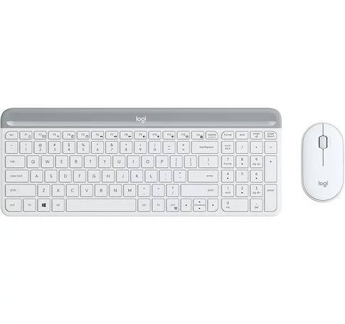 Logitech 920-009201 billentyűzet Egér mellékelve Univerzális Vezeték nélküli RF QWERTY Északi Fehér