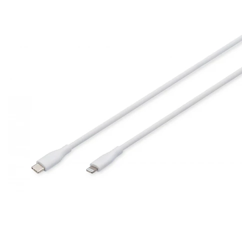 Szilikon USB-C to Lightning tápkábel, USB 2.0 60W, MFI, 2 m, fehér