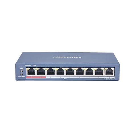Hikvision DS-3E0109P-E(C) 8 portos Fast Ethernet nem kezelt POE kapcsoló