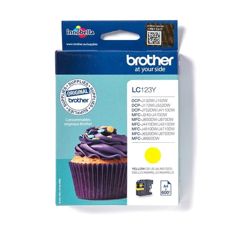 Brother LC-123Y tintapatron 1 dB Eredeti Nagy (XL) kapacitású Sárga