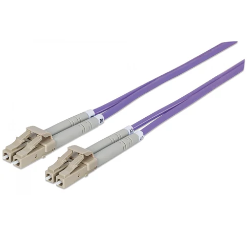 Intellinet 750899 száloptikás kábel 5 M LC OM4 Ibolya