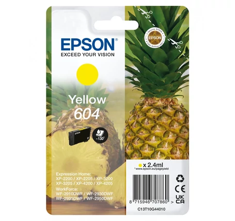 Epson 604 tintapatron 1 db Eredeti Standard teljesítmény Sárga