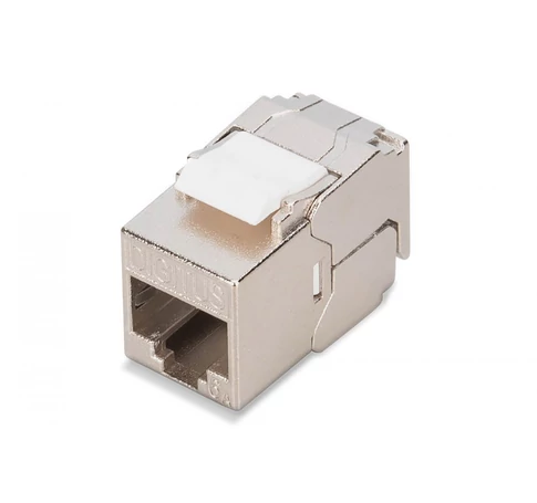 Rövid Keystone modul (aljzat) RJ45 (8P8C) cat.6A, árnyékolt, szerszám nélküli, acél, hossza 28mm