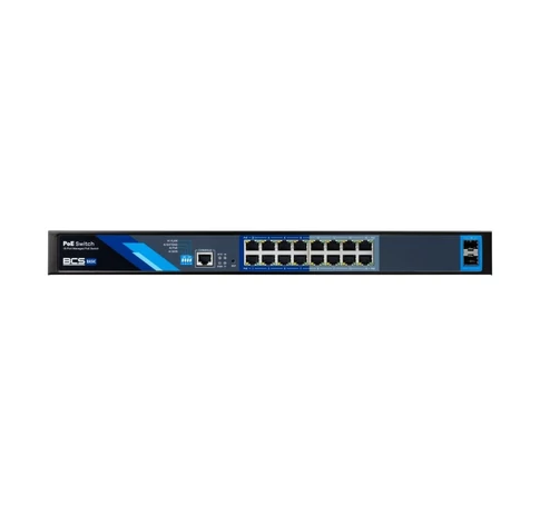 BCS BCS-B-SP16G-2SFP-M Kezelhető PoE Switch 16 Port 1Gbps 150W SFP Uplink-kel