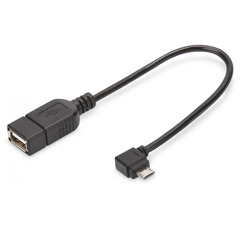 Digitus AK-300313-002-S USB kábel USB 2.0 0,15 M Micro-USB B USB A Fekete